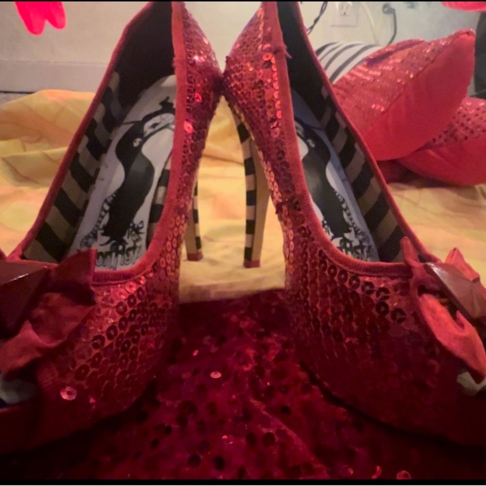 Ruby Red Sequin Women's Heels